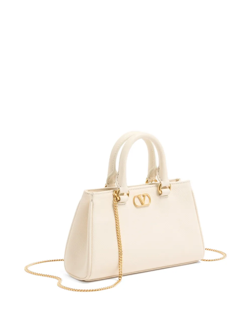 Valentino Garavani VLogo Signature leren shopper Beige