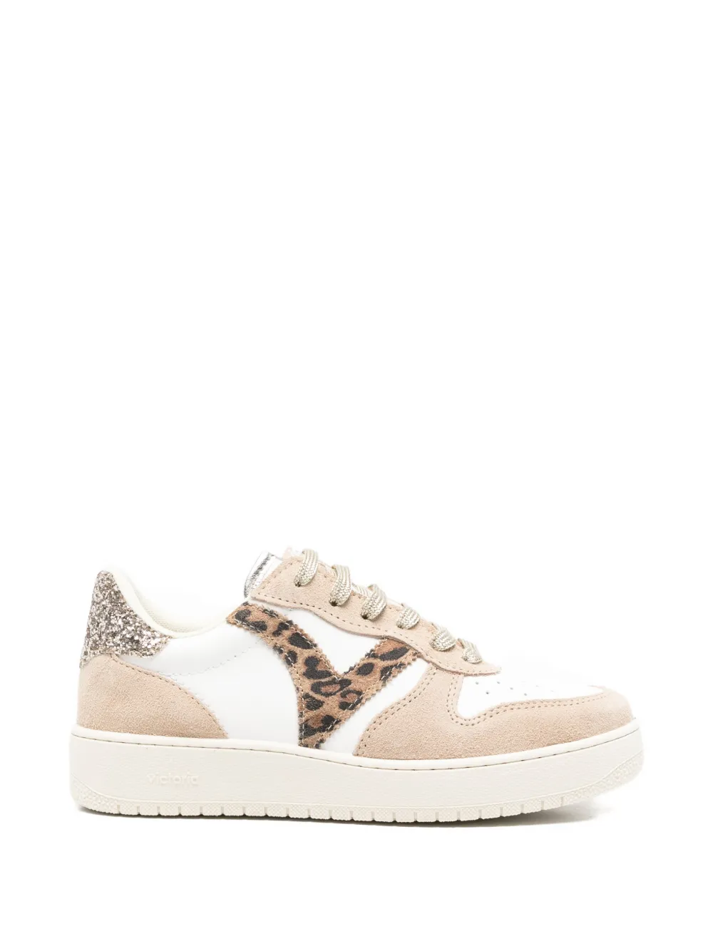 Victoria glitter-detail sneakers - Nude