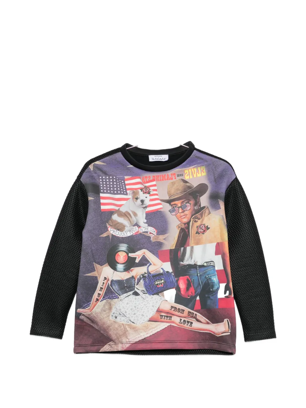 The Artistylist graphic-print mesh-panel sweatshirt - Schwarz
