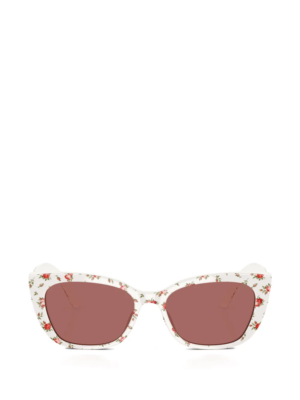 Dolce & Gabbana Eyewear floral-print cat-eye sunglasses - Bianco