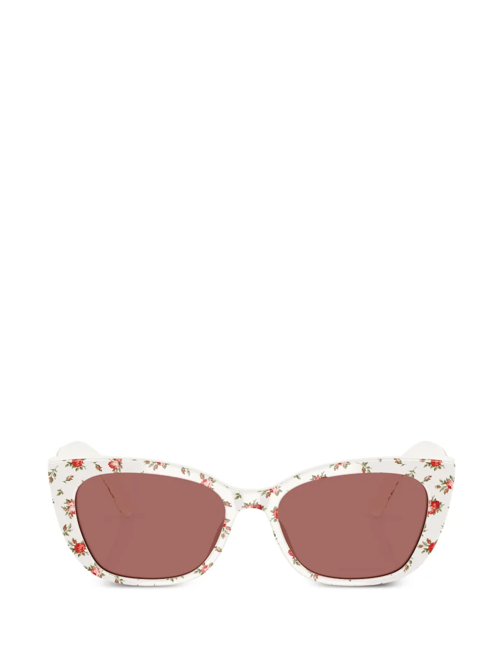 Dolce & Gabbana Eyewear floral-print cat-eye sunglasses - Bianco