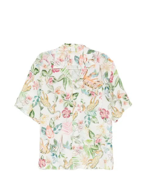 120% Lino floral-print shirt