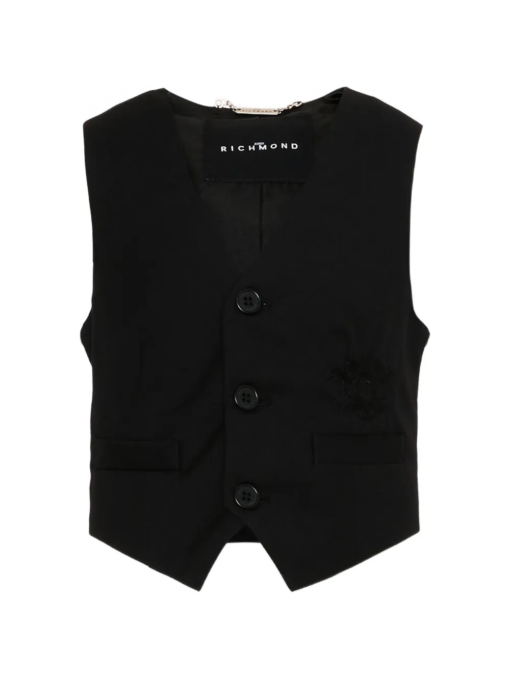 John Richmond Junior embroidered-logo waistcoat - Nero