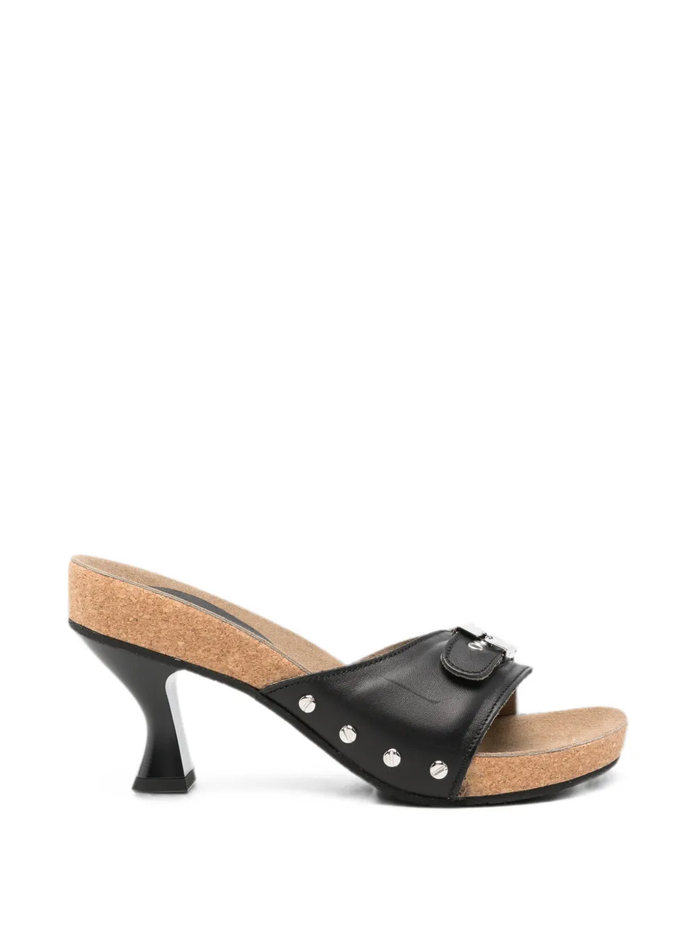 Scholl Luna Heel buckle-detail studded sandals Zwart
