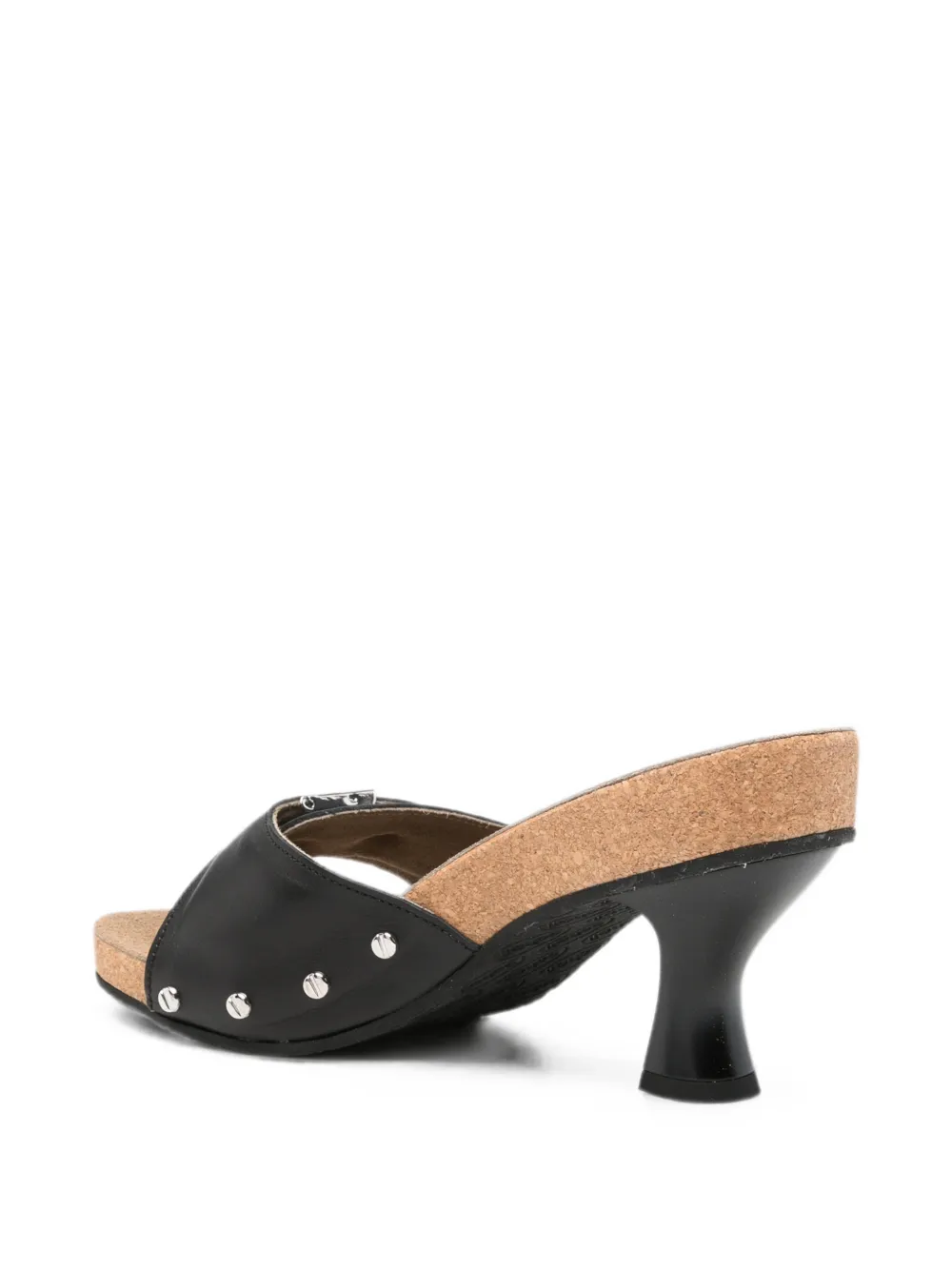 Scholl Luna Heel buckle-detail studded sandals Zwart