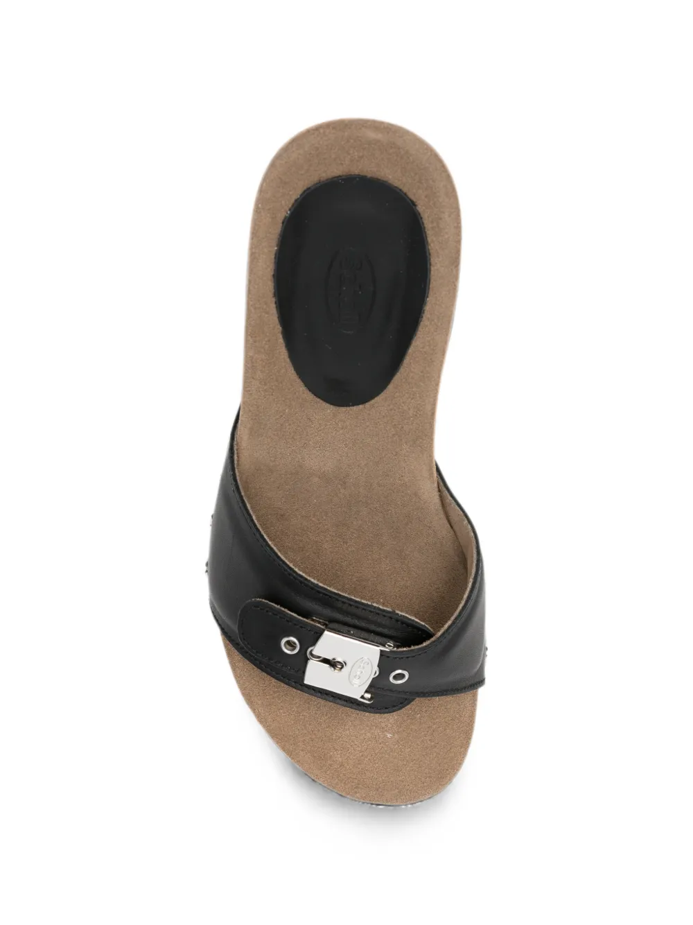 Scholl Luna Heel buckle-detail studded sandals Zwart