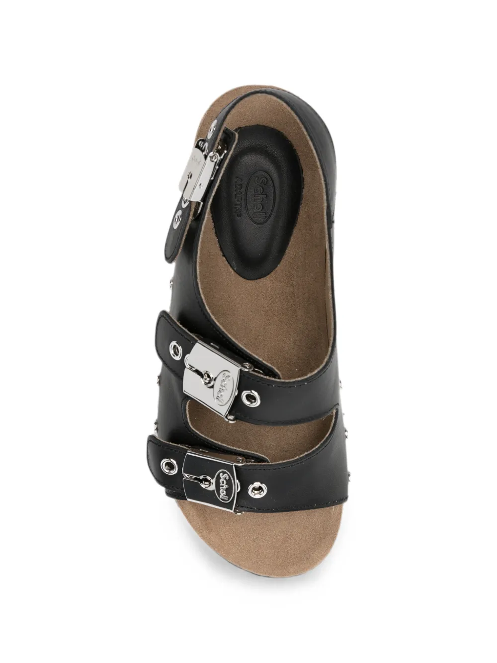 Scholl Luna black leather sandals Zwart
