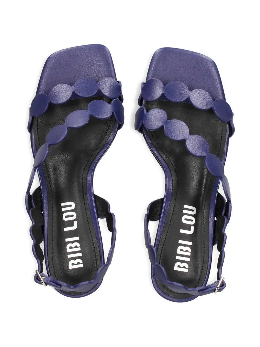 Bibi Lou Onami scalloped leather sandals Blauw