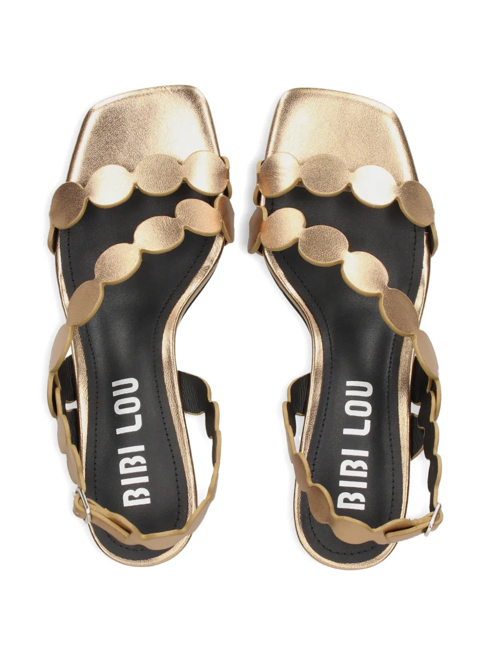 Bibi Lou Onami scalloped-strap leather sandals Goud