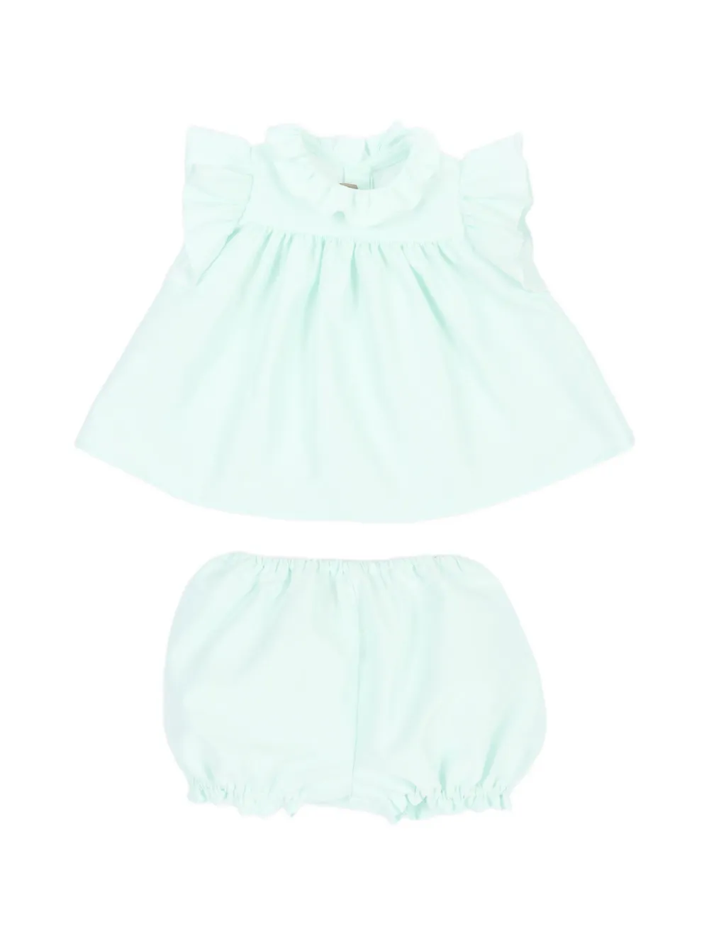 Little Bear ruffled-collar sleeveless set - Grün
