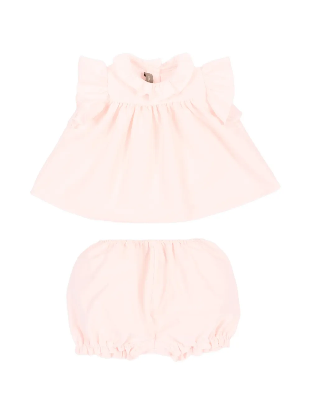 Little Bear ruffled-collar sleeveless set - Rosa