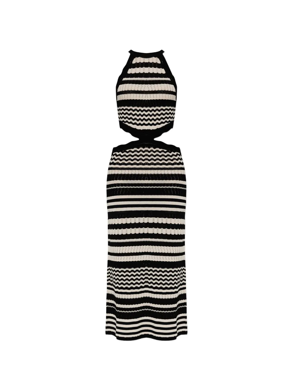 Akep stripe-knit cutout dress - Nero