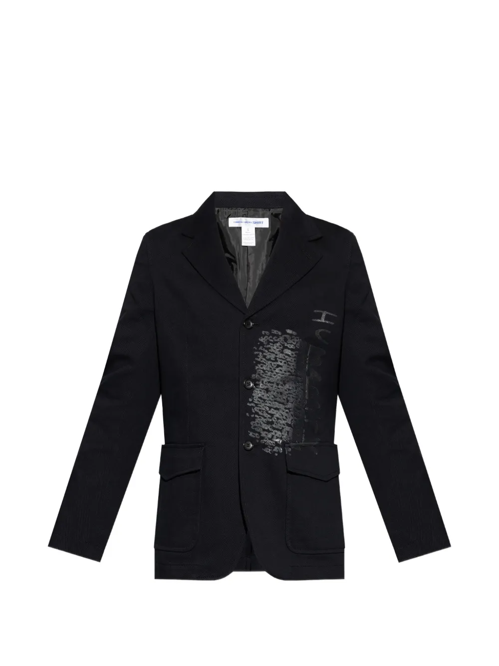 Comme Des Garçons Shirt graphic-print notched-lapels jacket - Nero