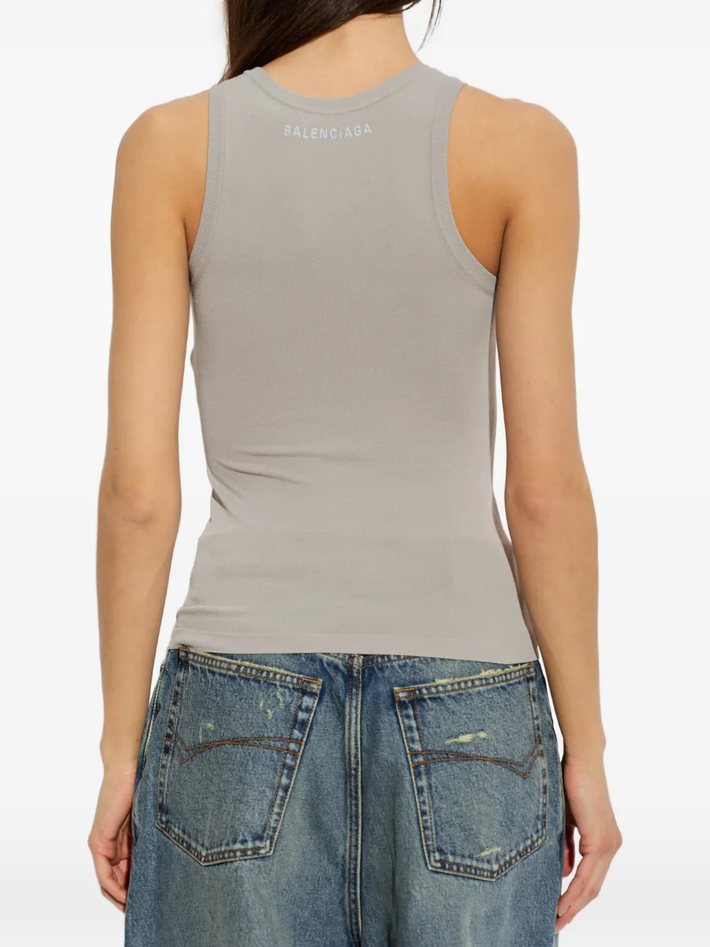 Balenciaga Tanktop met geborduurd logo Grijs