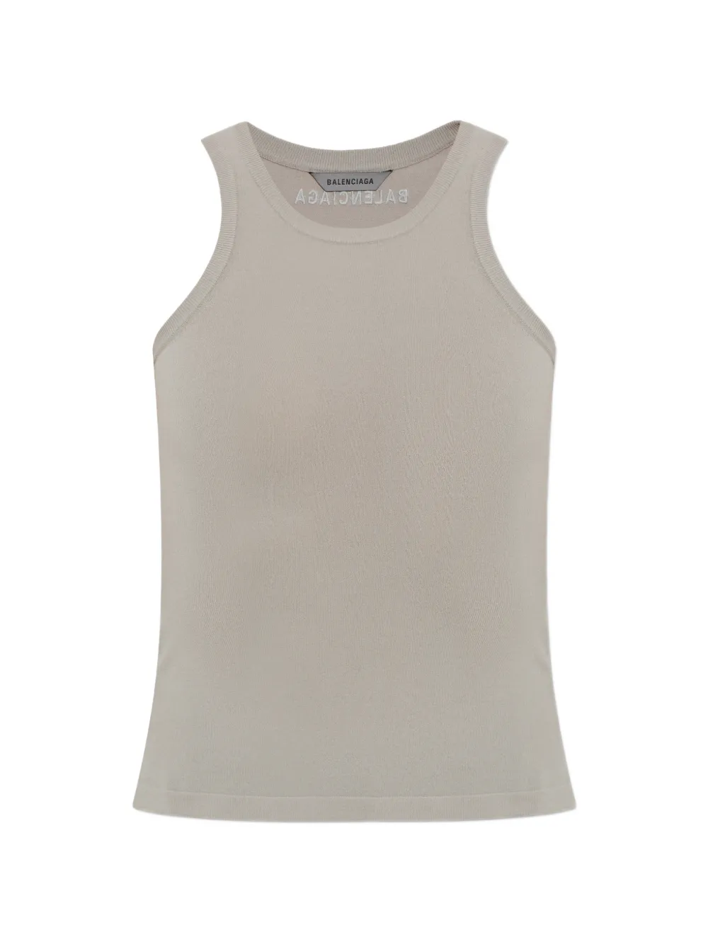 Balenciaga logo-embroidered ribbed-knit tank top - Grau