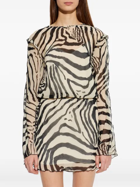 IRO zebra-print ruffled dress