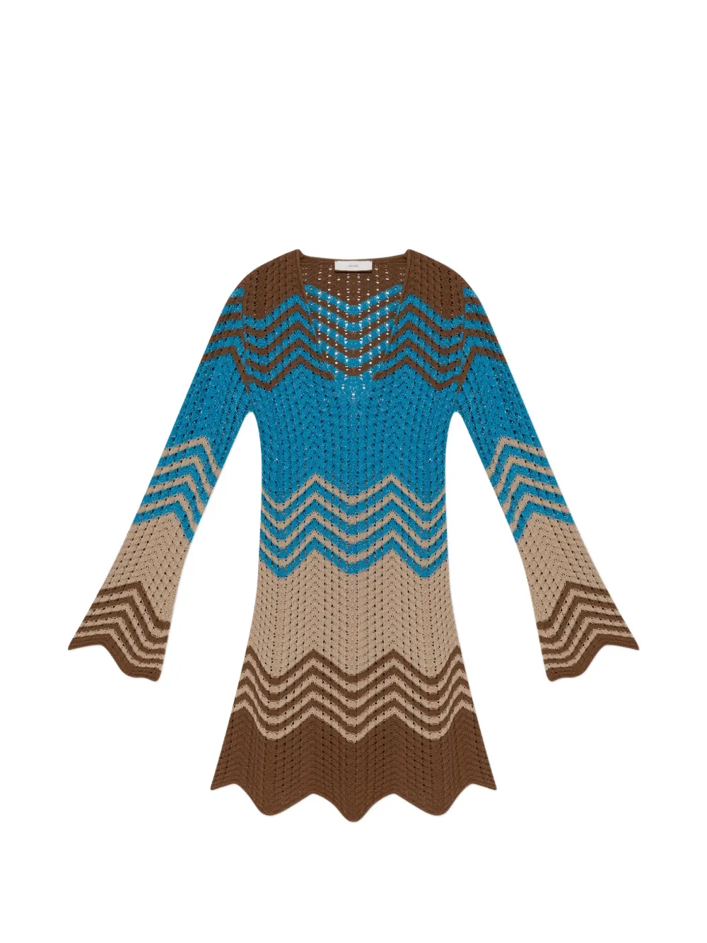 Akep chevron-knit v-neck dress - Blu