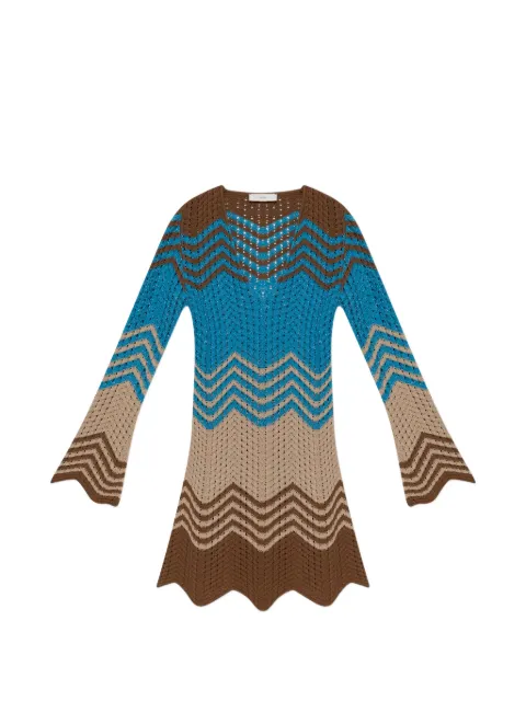 Akep chevron-knit v-neck dress