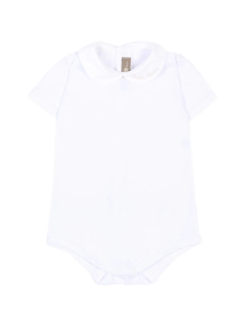 Little Bear peter pan-collar short-sleeve bodysuit - Bianco