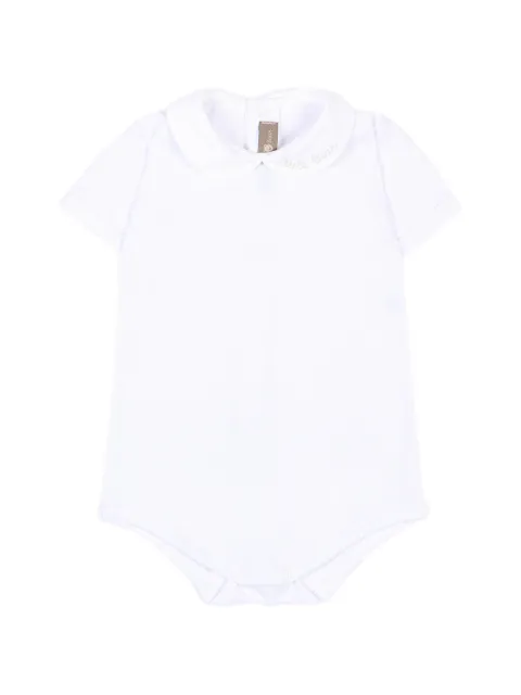 Little Bear peter pan-collar short-sleeve bodysuit