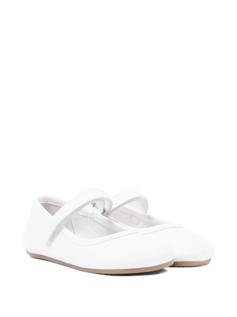 Pisamonas touch-strap leather ballet flats - Bianco