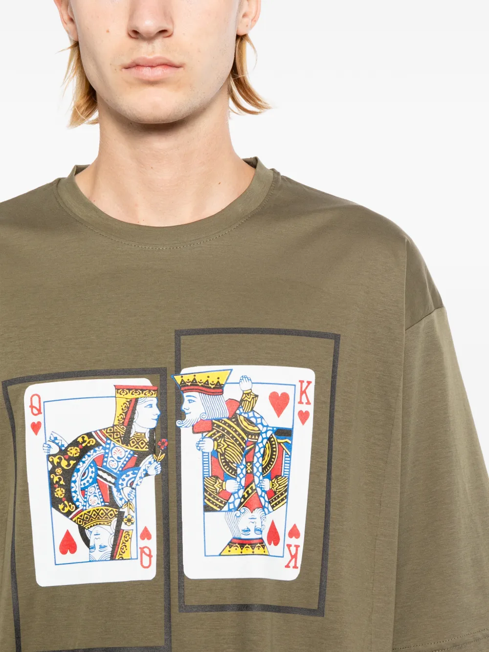 LES HOMMES T-shirt met print Groen