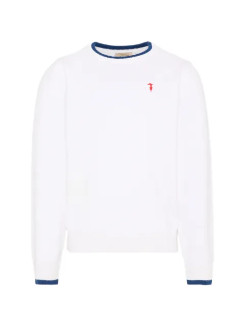 TRUSSARDI JUNIOR logo-embroidered contrast-trim sweater