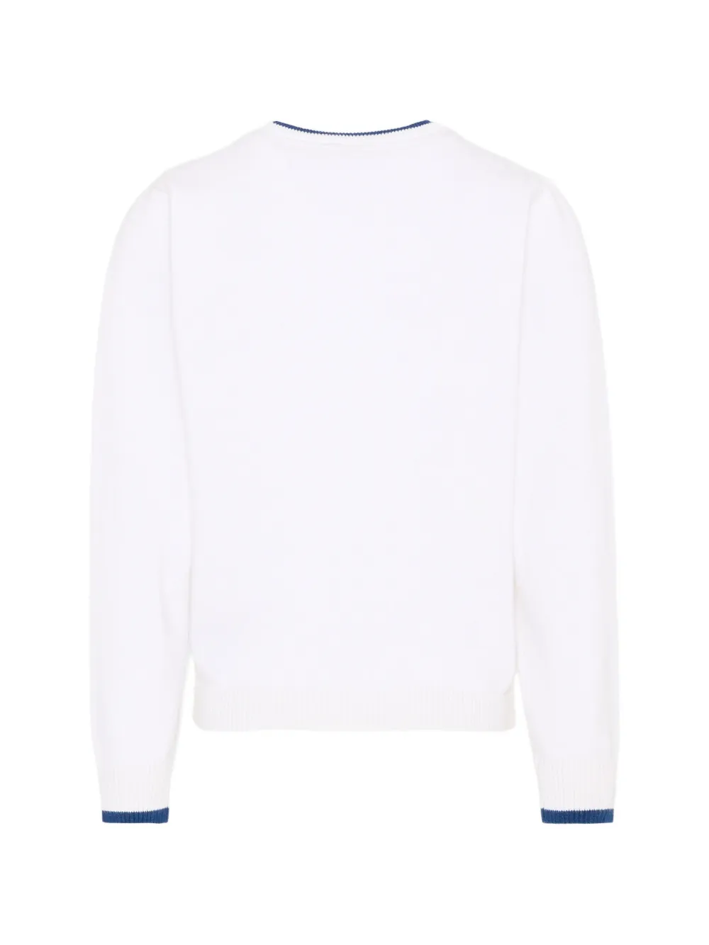 TRUSSARDI JUNIOR Trui met geborduurd logo en contrasterende afwerking Wit