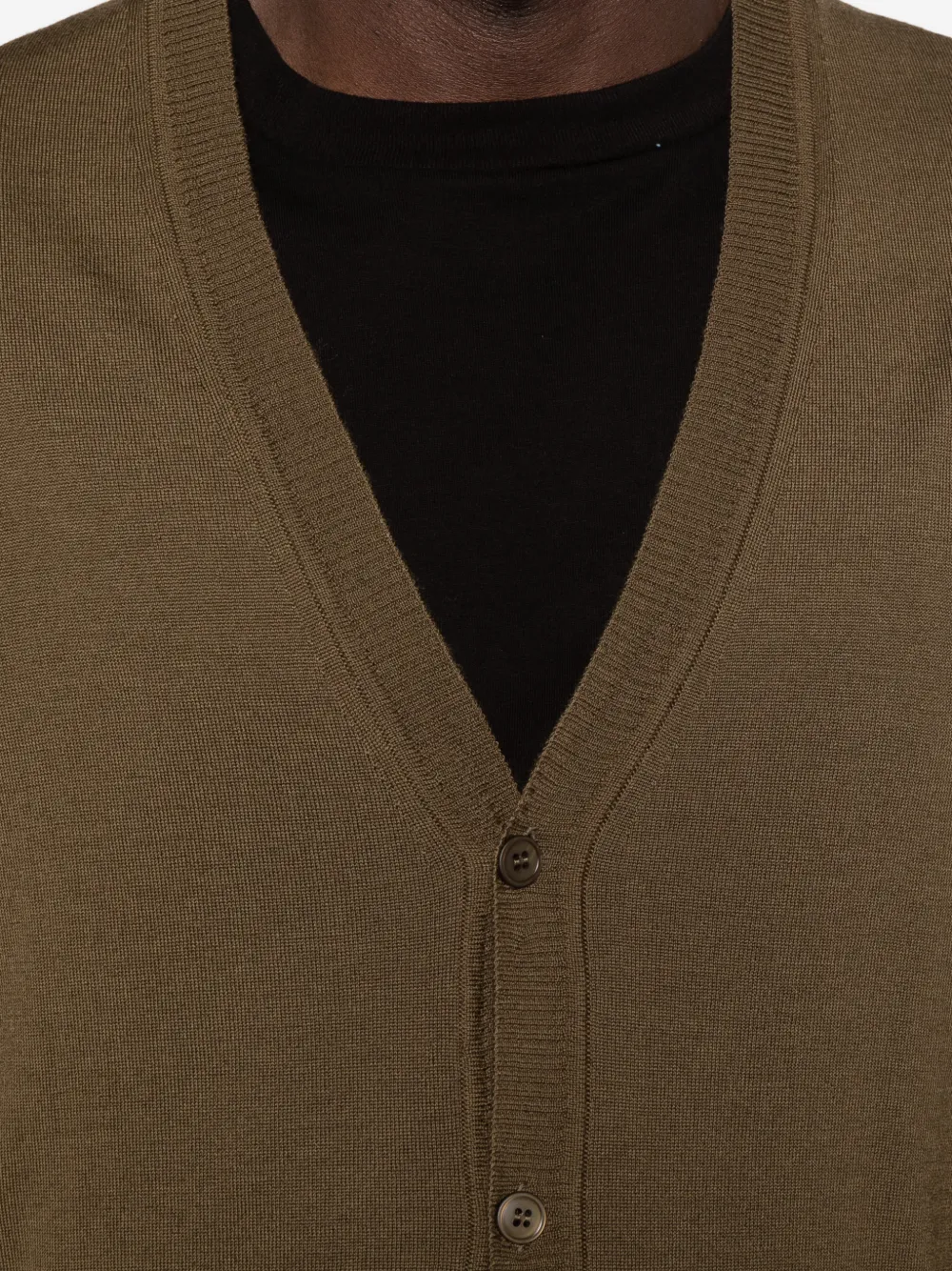 Emporio Armani Vest met V-hals en knoopsluiting Groen