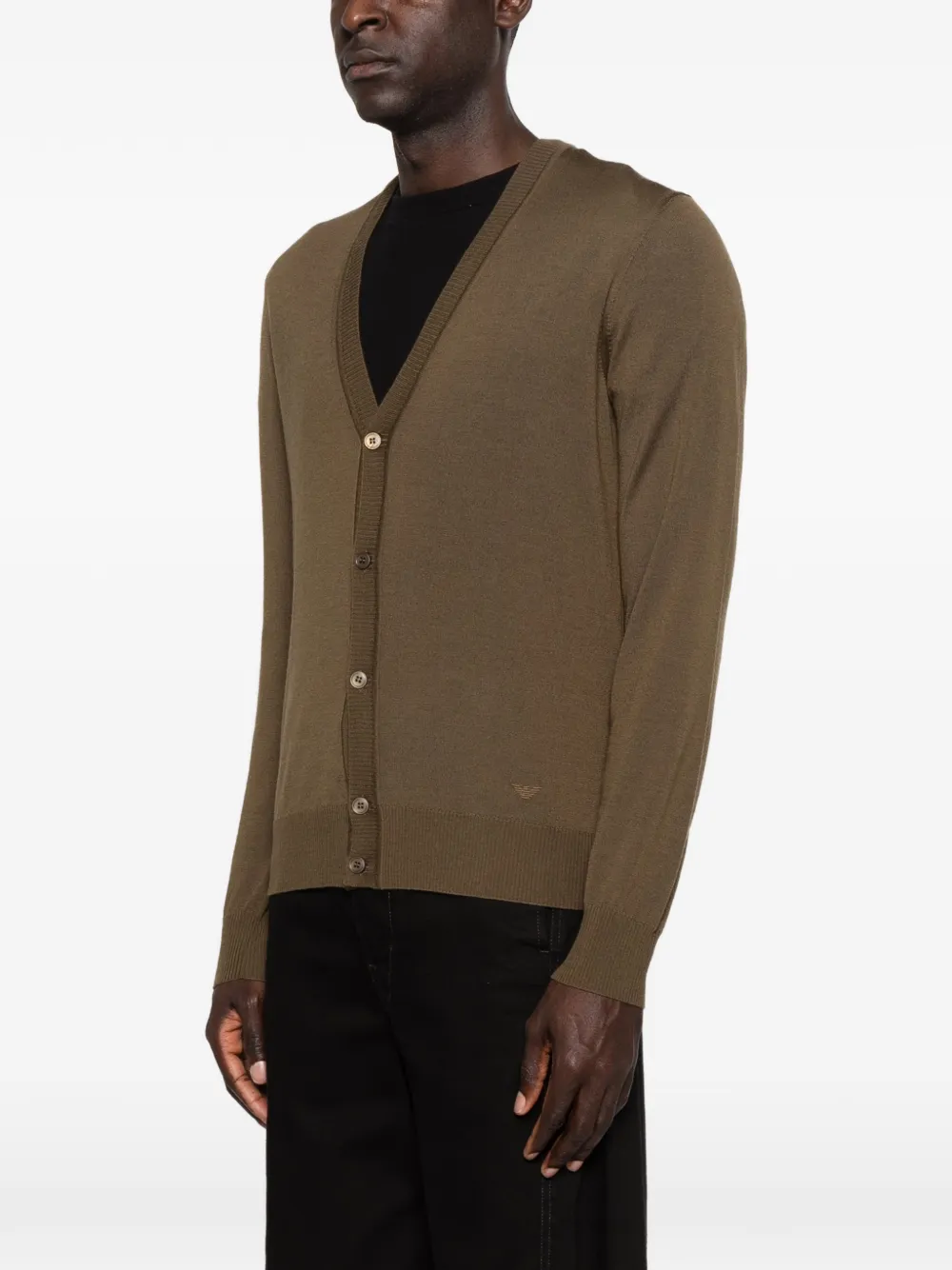 Emporio Armani Vest met V-hals en knoopsluiting Groen