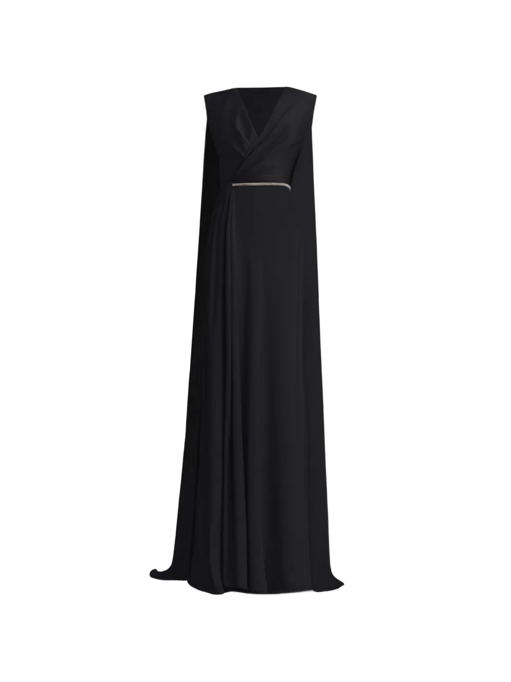 Gemy Maalouf cape-back V-neck dress - Nero