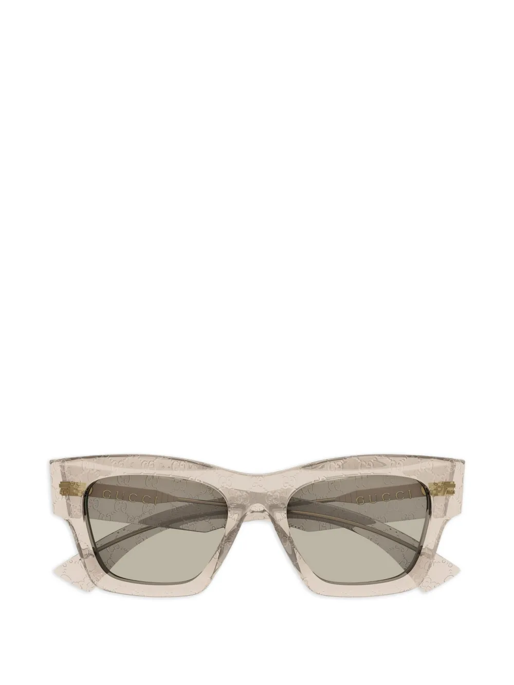 Gucci Eyewear Occhiali da sole geometrici con monogramma GG - Marrone