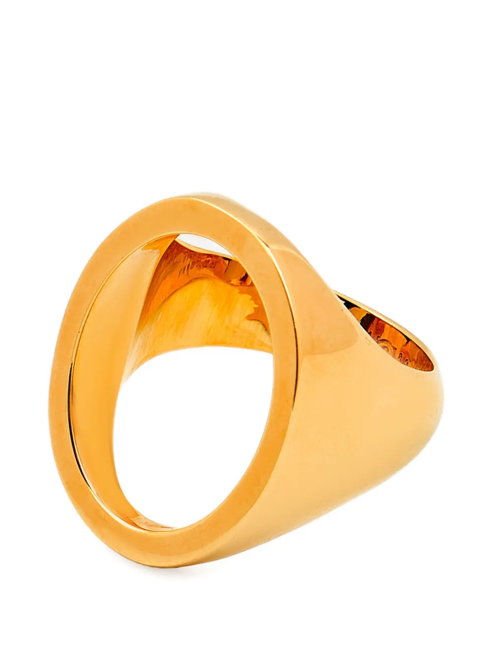 MM6 Maison Margiela Chevalière cut-out signet ring - Oro