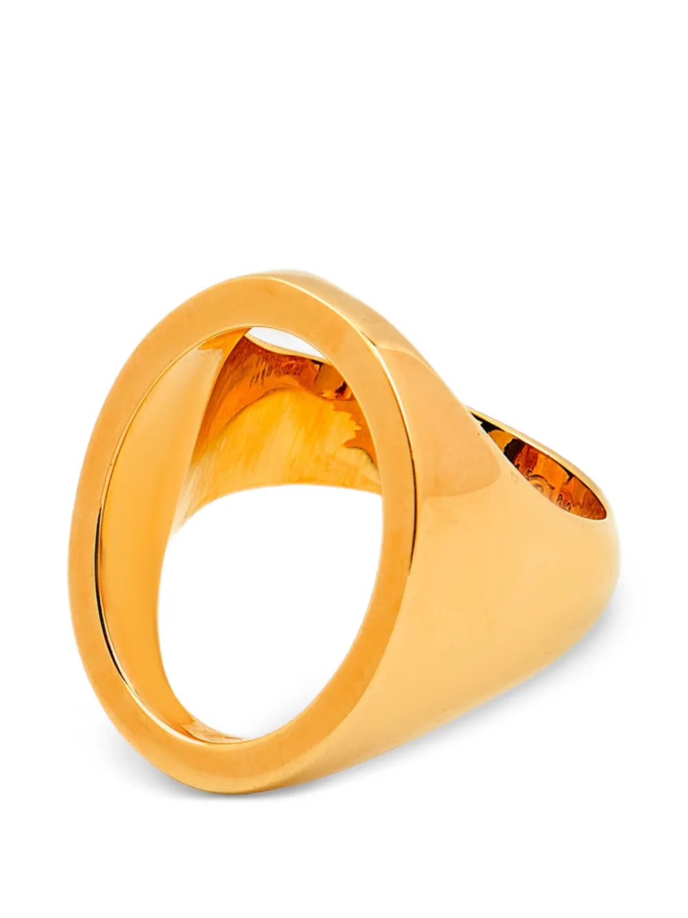 MM6 Maison Margiela Chevalière cut-out signet ring - Oro