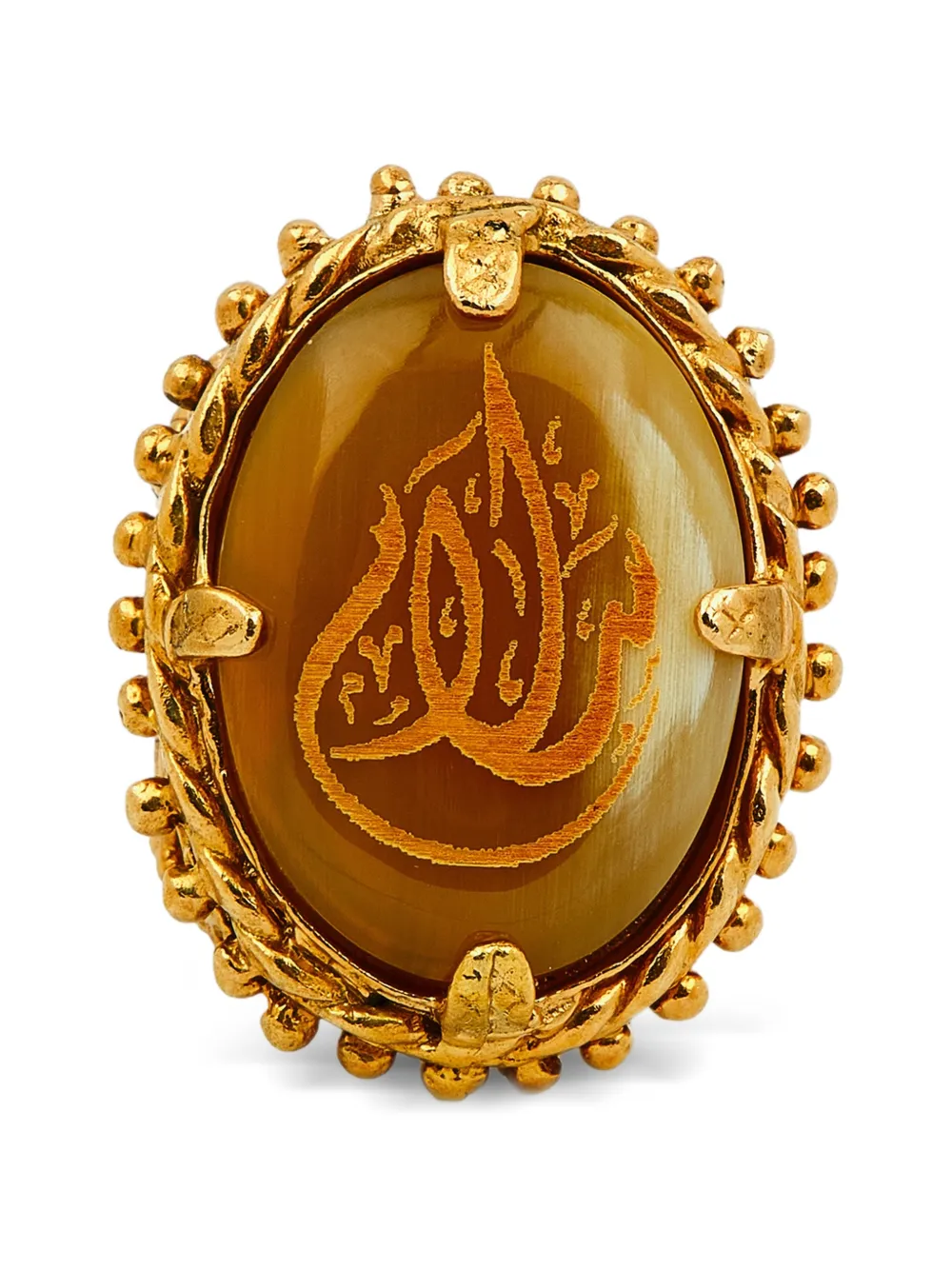 Gem Kingdom engraved bone-embellished ring - Oro