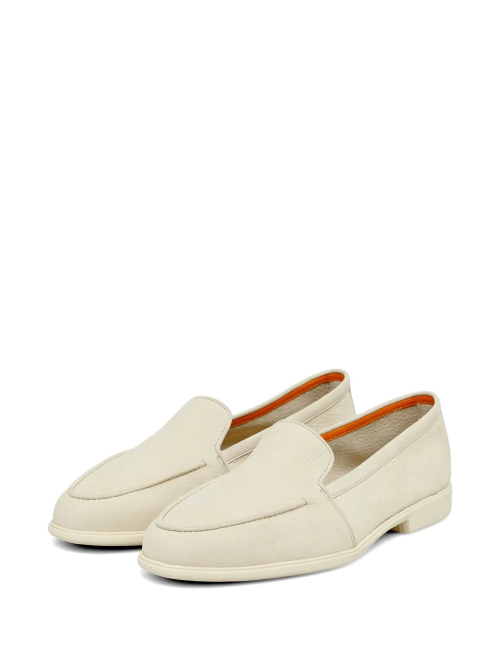 Santoni grain-texture loafers Beige