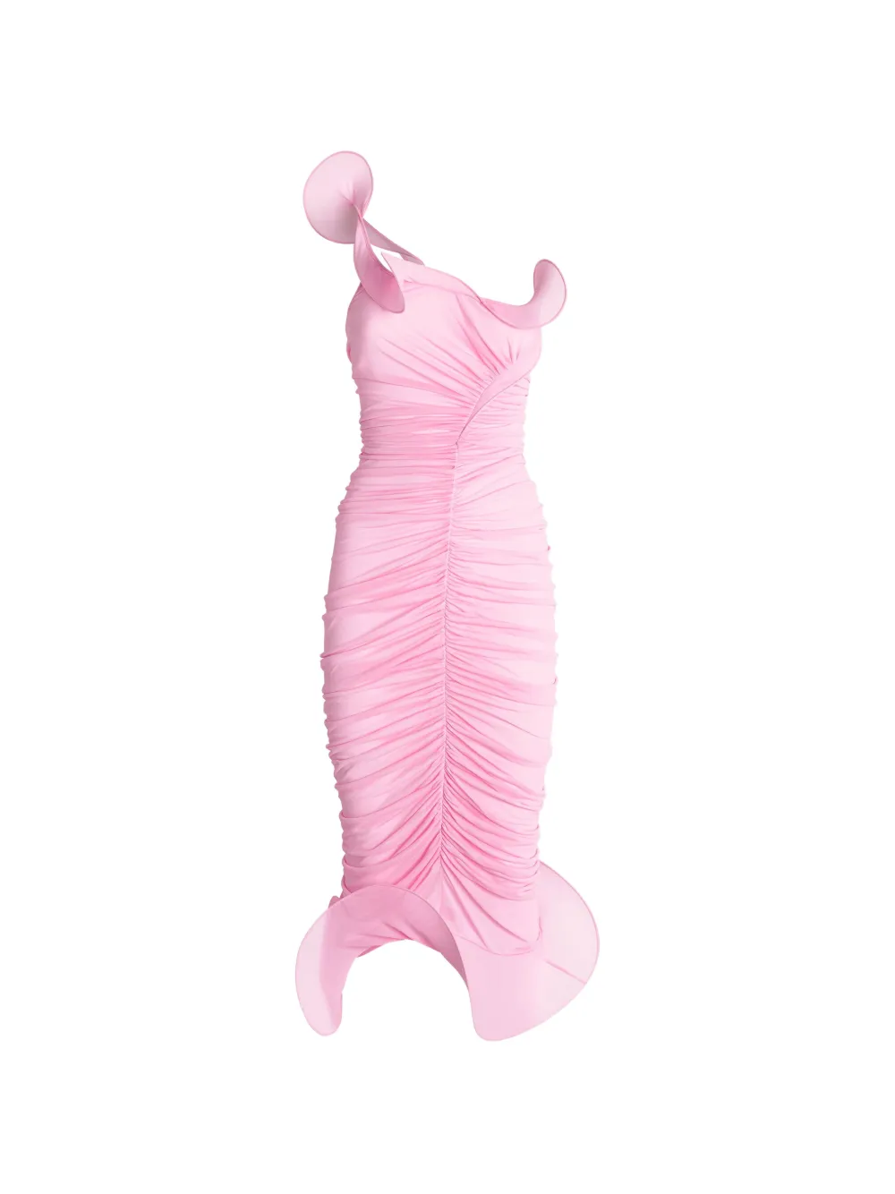 Genny ruffled-trim midi dress - Rosa