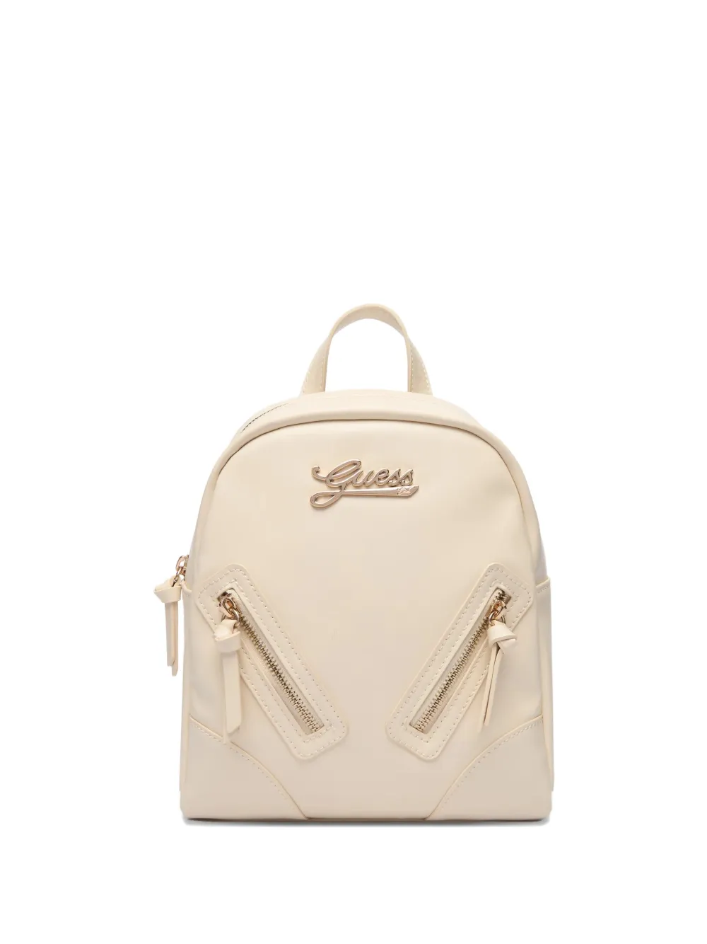 guess kids logo-plaque zipped backpack - Toni neutri