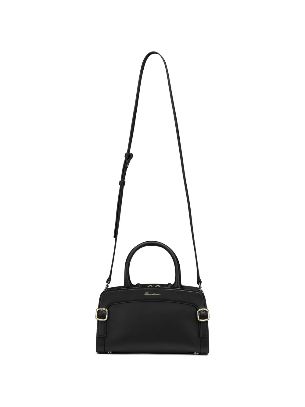 Santoni Buckle-detail Tote Bag in Black, view 5