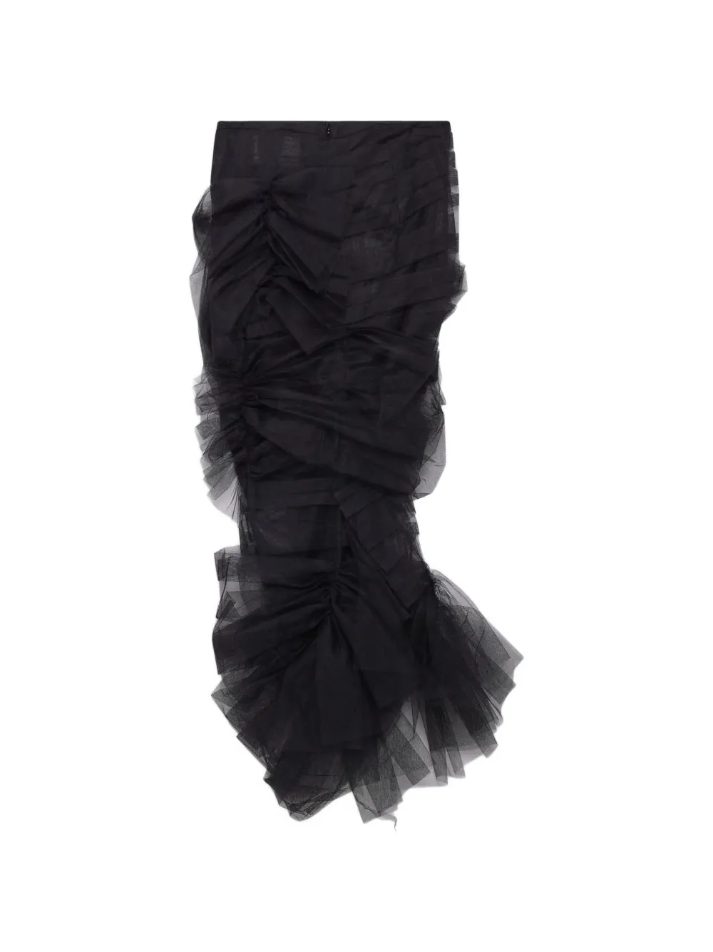 Matières Fécales ruched tulle skirt - Nero