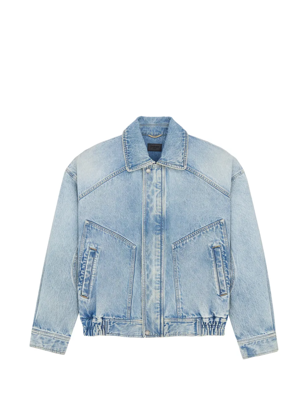 Saint Laurent acid-wash denim jacket - Blau