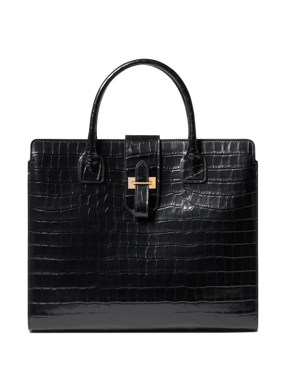Nili Lotan Lou croc-effect leather tote bag - Nero