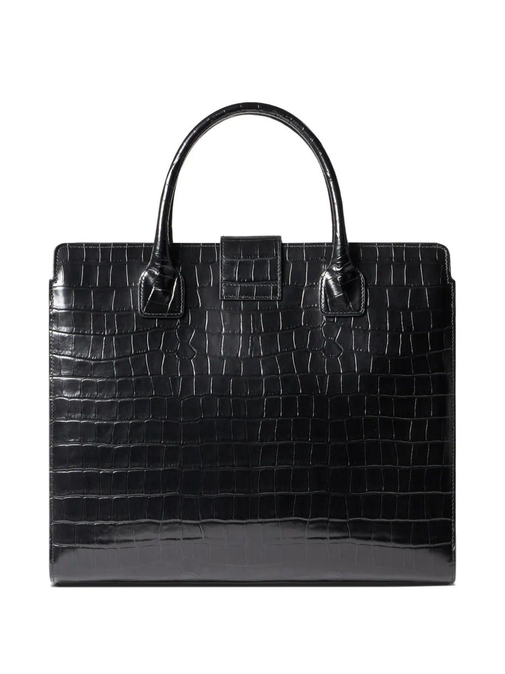 Nili Lotan Lou leren shopper met krokodillen-effect Zwart