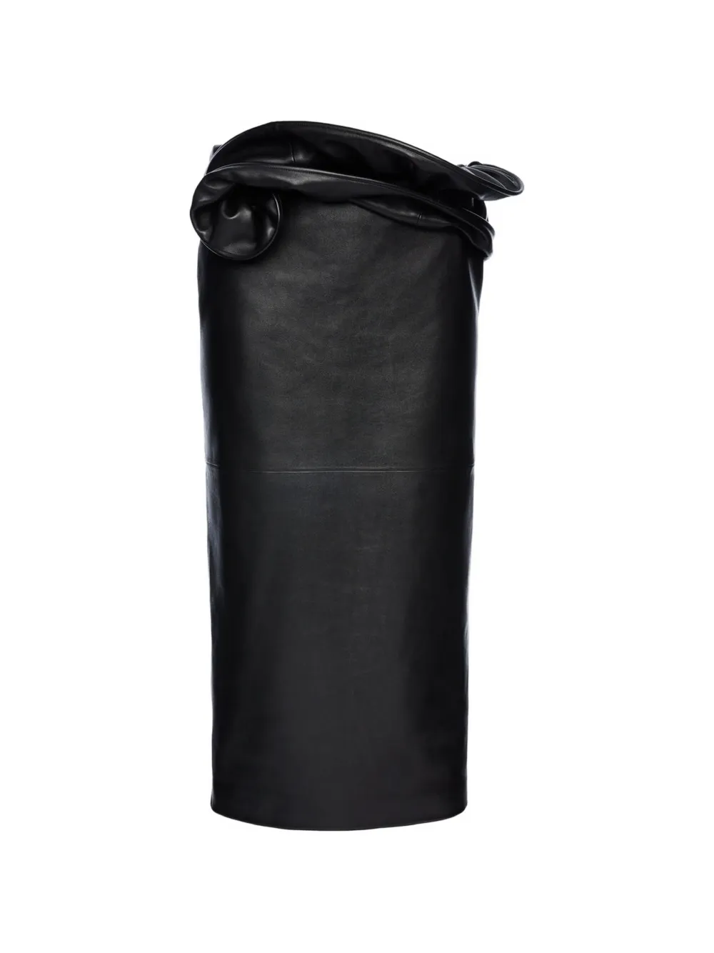 Magda Butrym flower-detail leather midi skirt - Nero