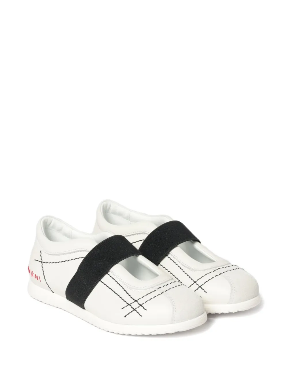 Marni Kids contrast-stitch elasticated-strap sneakers - Toni neutri