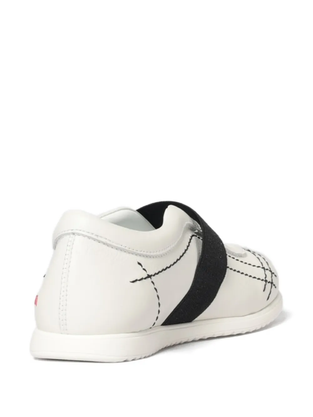 Marni Kids contrast-stitch elasticated-strap sneakers Beige