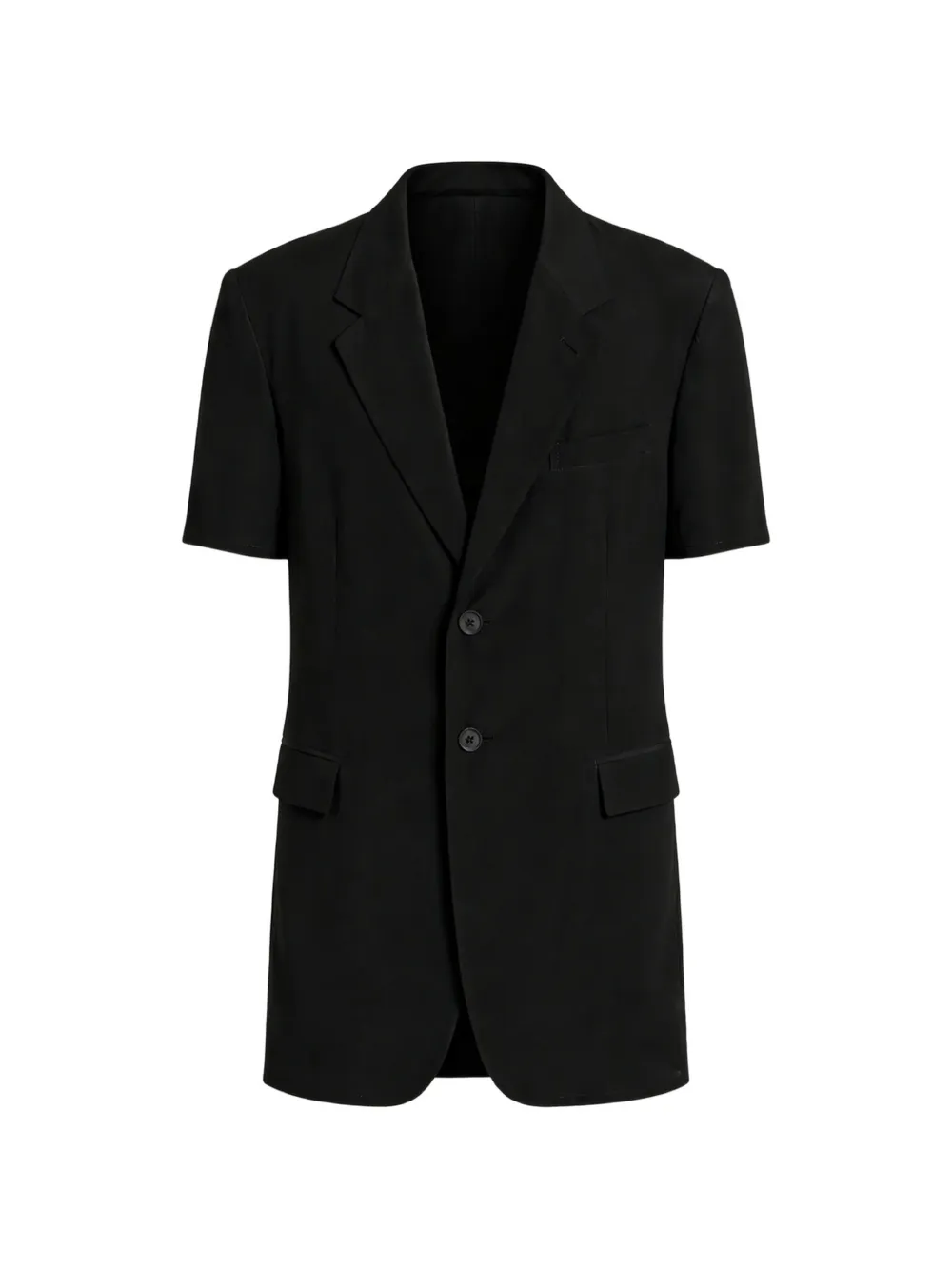 Yohji Yamamoto short-sleeve notched-lapels jacket - Black