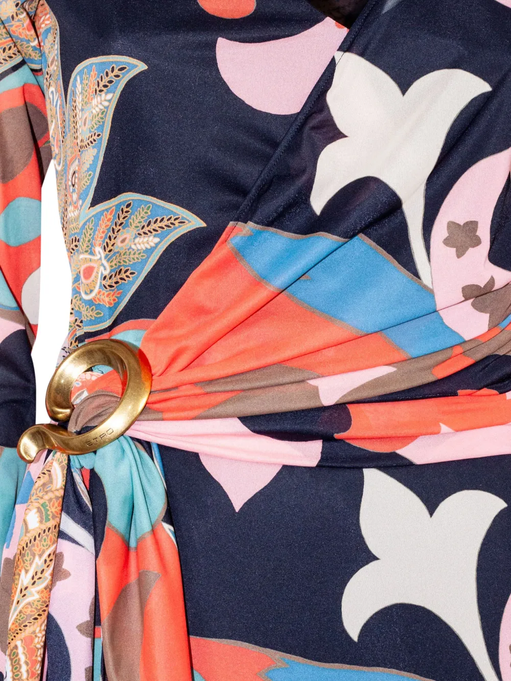 ETRO Jurk met paisley-print en gesp Oranje