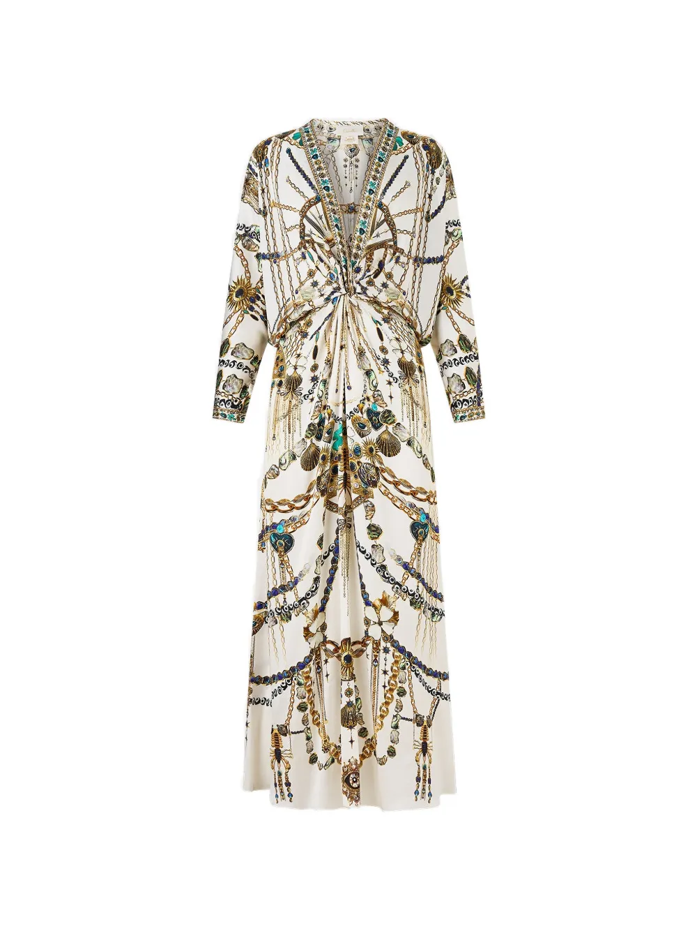 Camilla twist-front batwing maxi dress - Nude