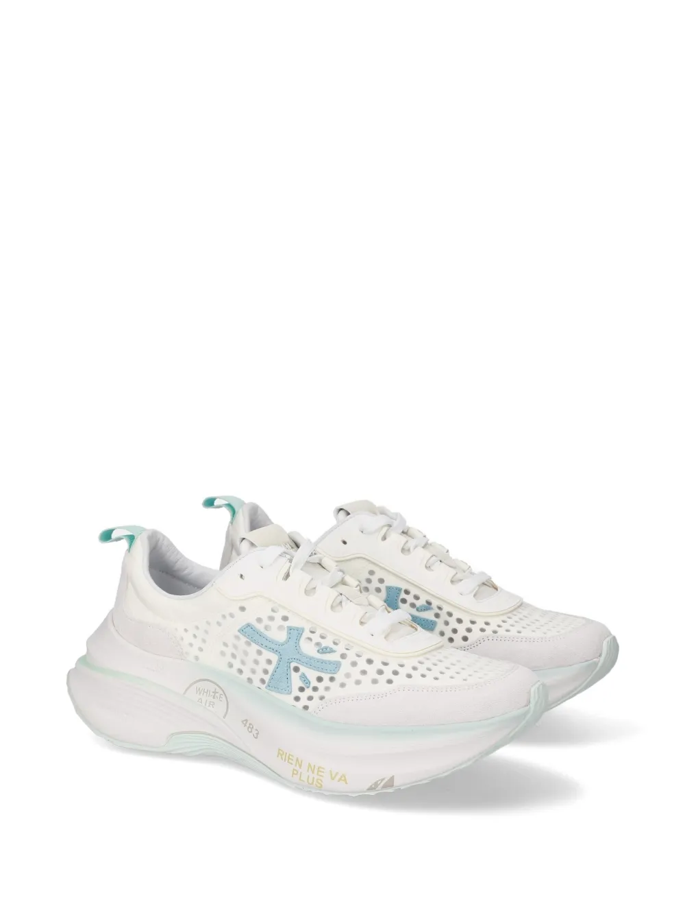 Premiata perforated-detail sneakers Wit